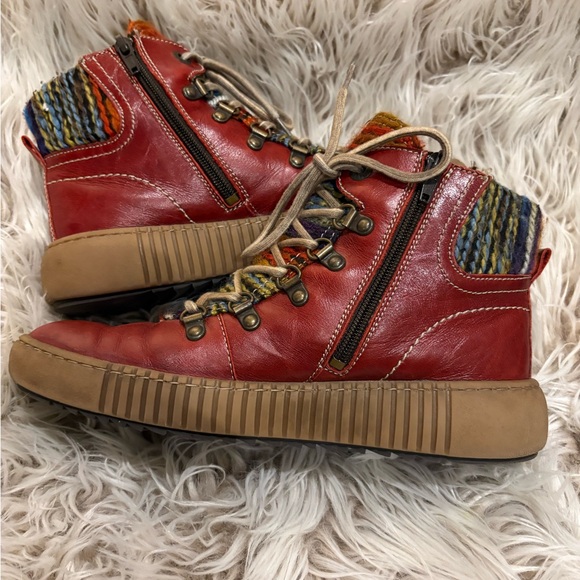 Red leatherr Josef Siebel boots - Picture 5 of 6